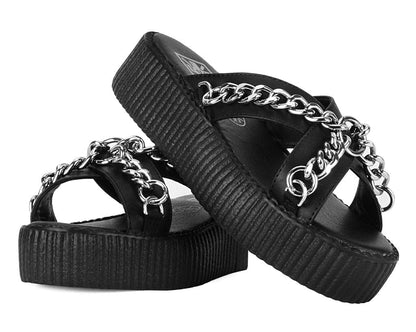 V3346L Black TUKskin Chain Strap Viva Mondo Sandal - T.U.K. Shoes