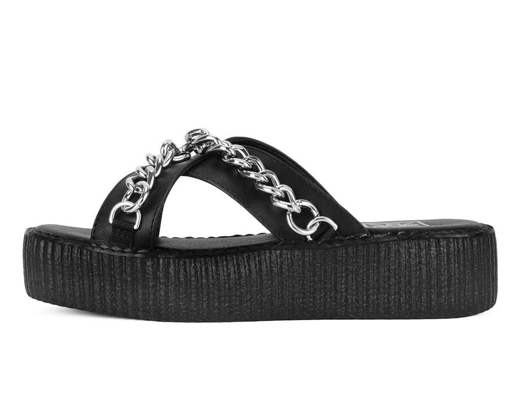 V3346L Black TUKskin Chain Strap Viva Mondo Sandal - T.U.K. Shoes