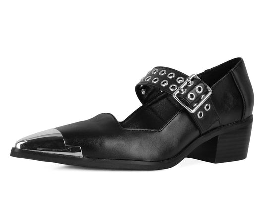 A3289L Black TUKskin Cuban Heel Mary Jane - T.U.K. Shoes