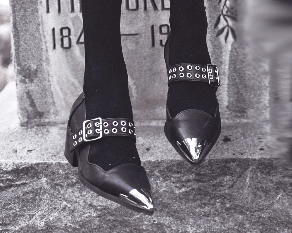 A3289L Black TUKskin Cuban Heel Mary Jane - T.U.K. Shoes