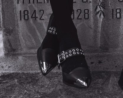 A3289L Black TUKskin Cuban Heel Mary Jane - T.U.K. Shoes