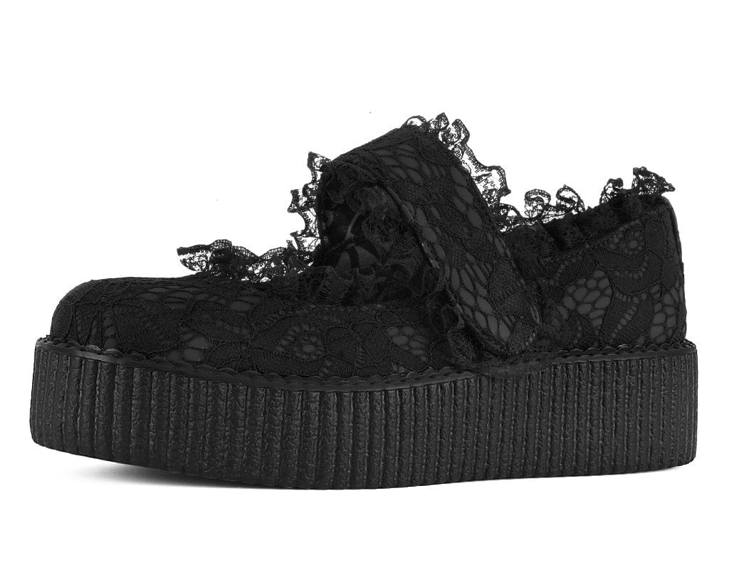 Black Ruffle Mondo Mary Jane - T.U.K. Shoes
