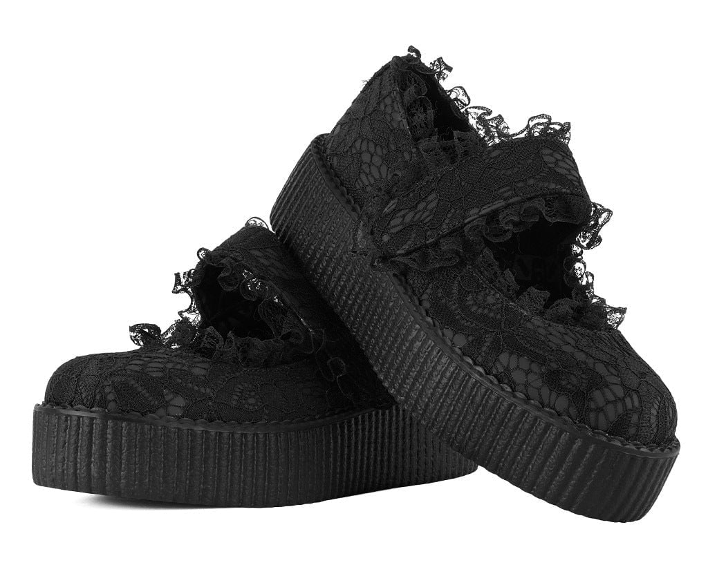 Black Ruffle Mondo Mary Jane - T.U.K. Shoes