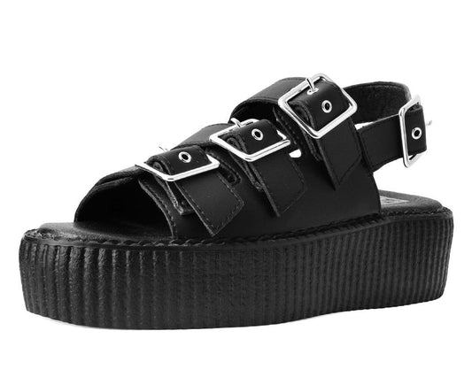 V9880L Black 3-Buckle Mondo Sandal - T.U.K. Shoes