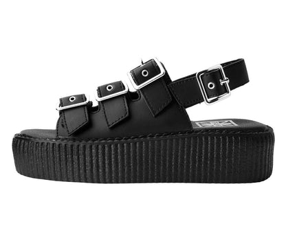 V9880L Black 3-Buckle Mondo Sandal - T.U.K. Shoes