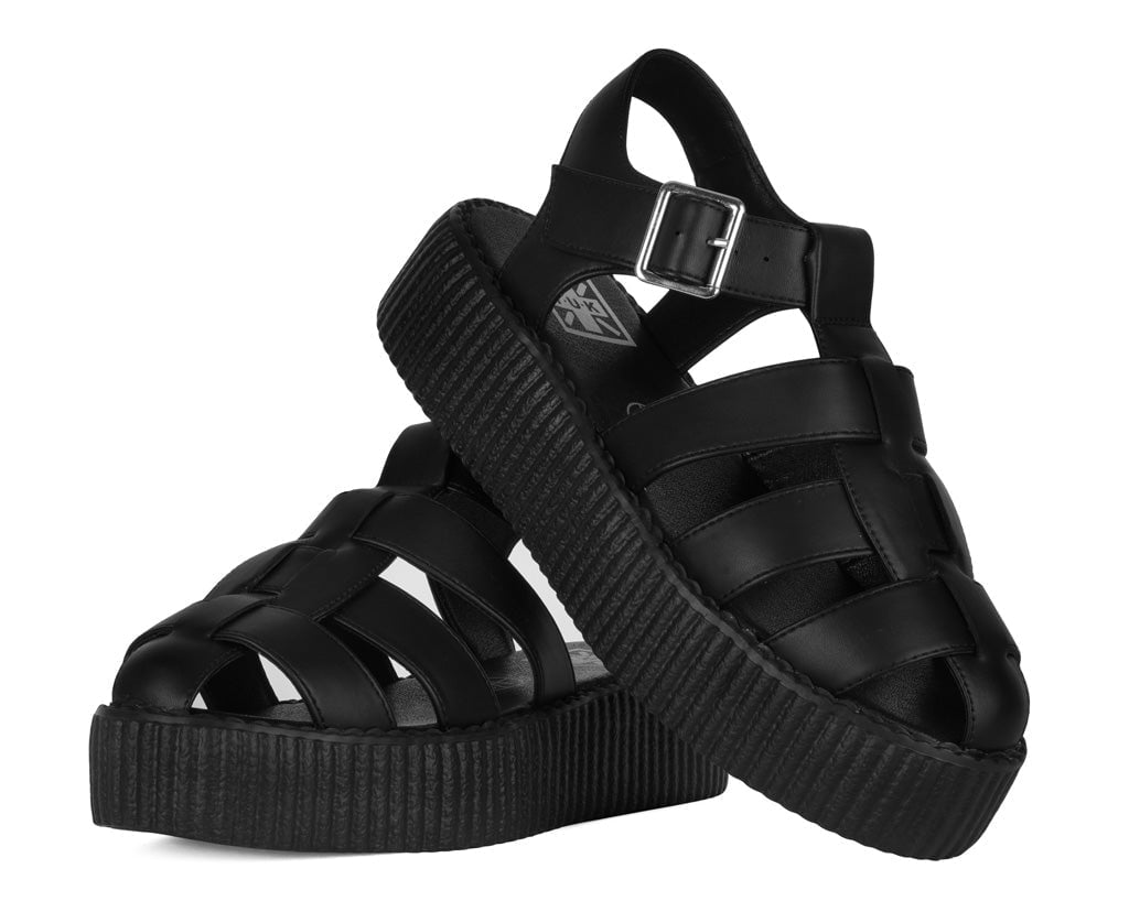 V3381 Black TUKskin Fisherman Mondo Sandal - T.U.K. Shoes