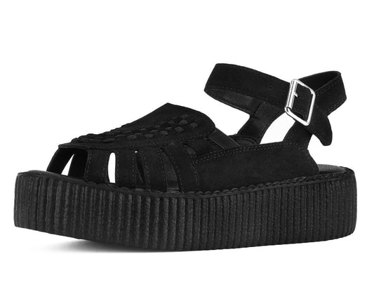 V3462L Black Suede Interlace Viva Mondo Sandal - T.U.K. Shoes