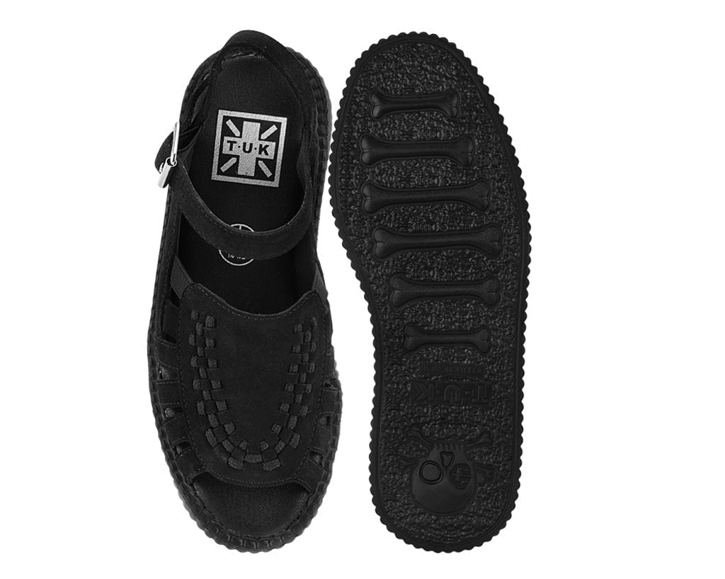 V3462L Black Suede Interlace Viva Mondo Sandal - T.U.K. Shoes