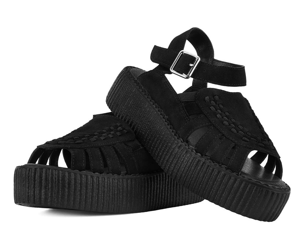 V3462L Black Suede Interlace Viva Mondo Sandal - T.U.K. Shoes