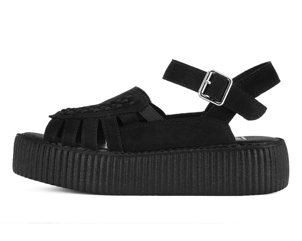 V3462L Black Suede Interlace Viva Mondo Sandal - T.U.K. Shoes