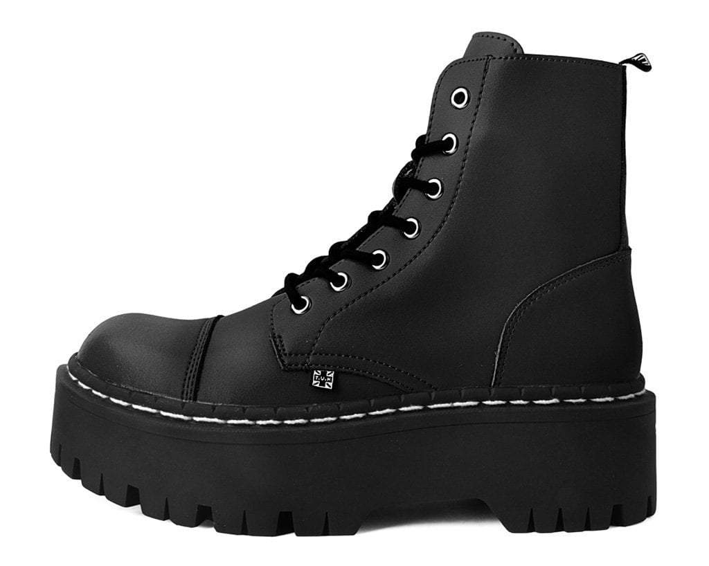 A9890 Black 7-Eye Double Decker Boot - T.U.K. Shoes
