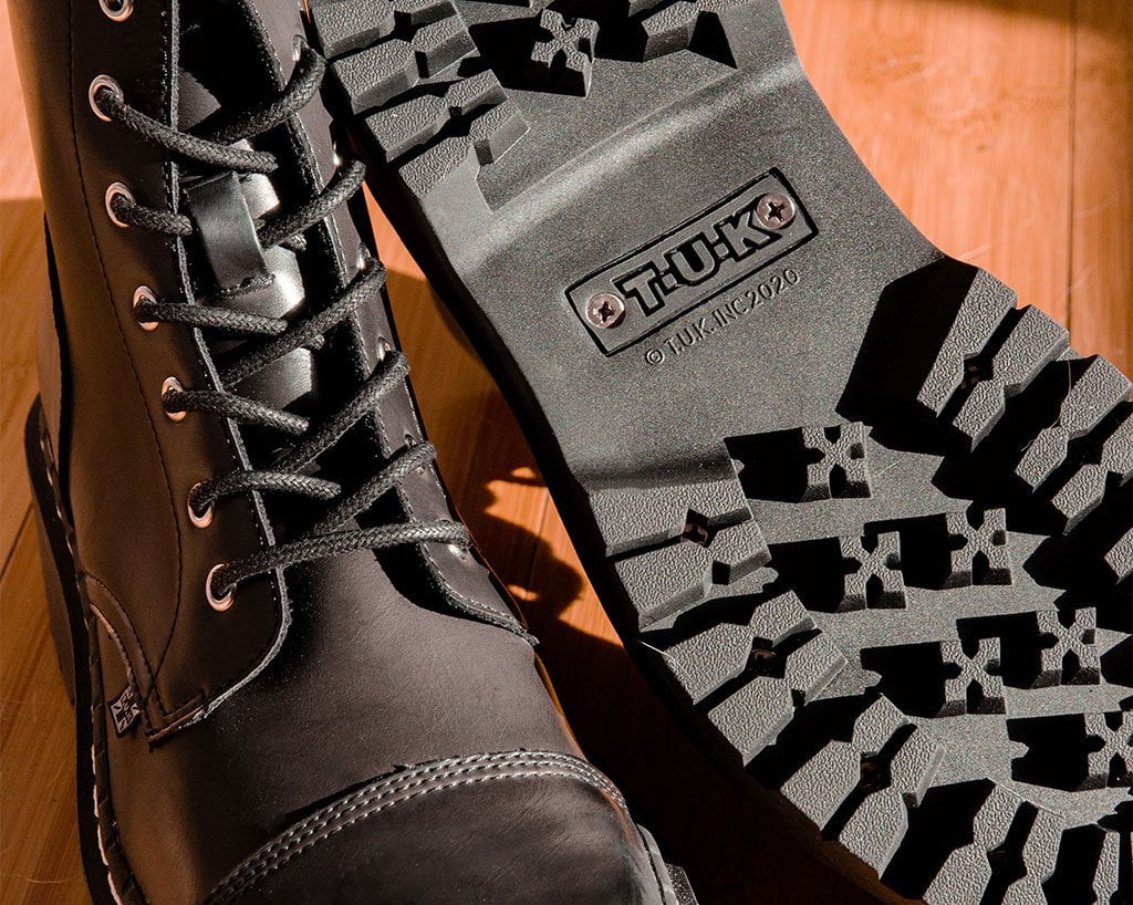 A9890 Black 7-Eye Double Decker Boot - T.U.K. Shoes