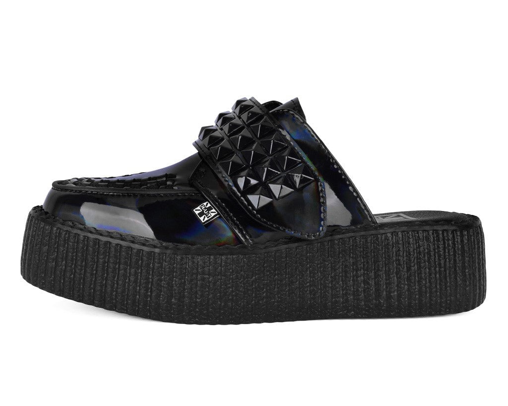 V3261L Black Rainbow Haze Studded Creeper Mule - T.U.K. Shoes