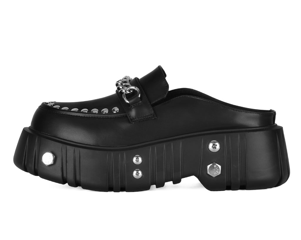 A3380 Black TUKskin Chain Airship Mule - T.U.K. Shoes