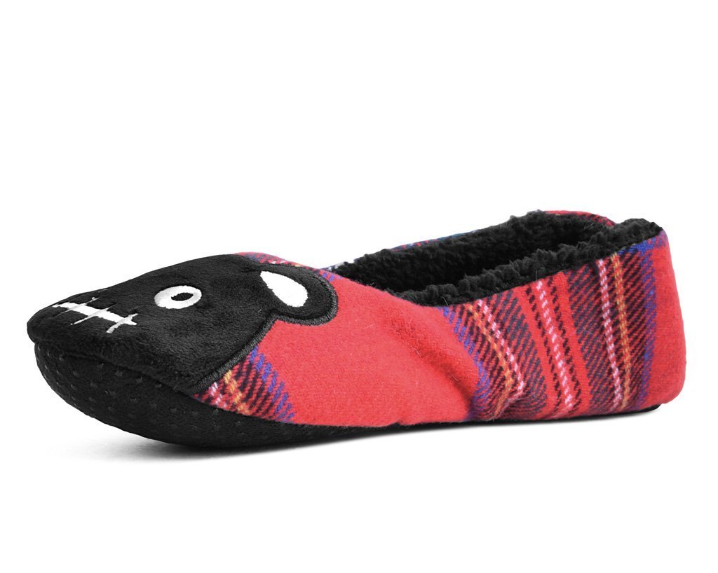 SL05 Tartan Punk Rock Panda Slipper - T.U.K. Shoes