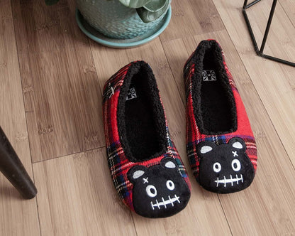SL05 Tartan Punk Rock Panda Slipper - T.U.K. Shoes