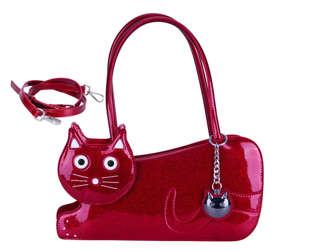 Red Glitter Kitty Handbag - T.U.K. Shoes