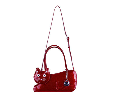 Red Glitter Kitty Handbag - T.U.K. Shoes