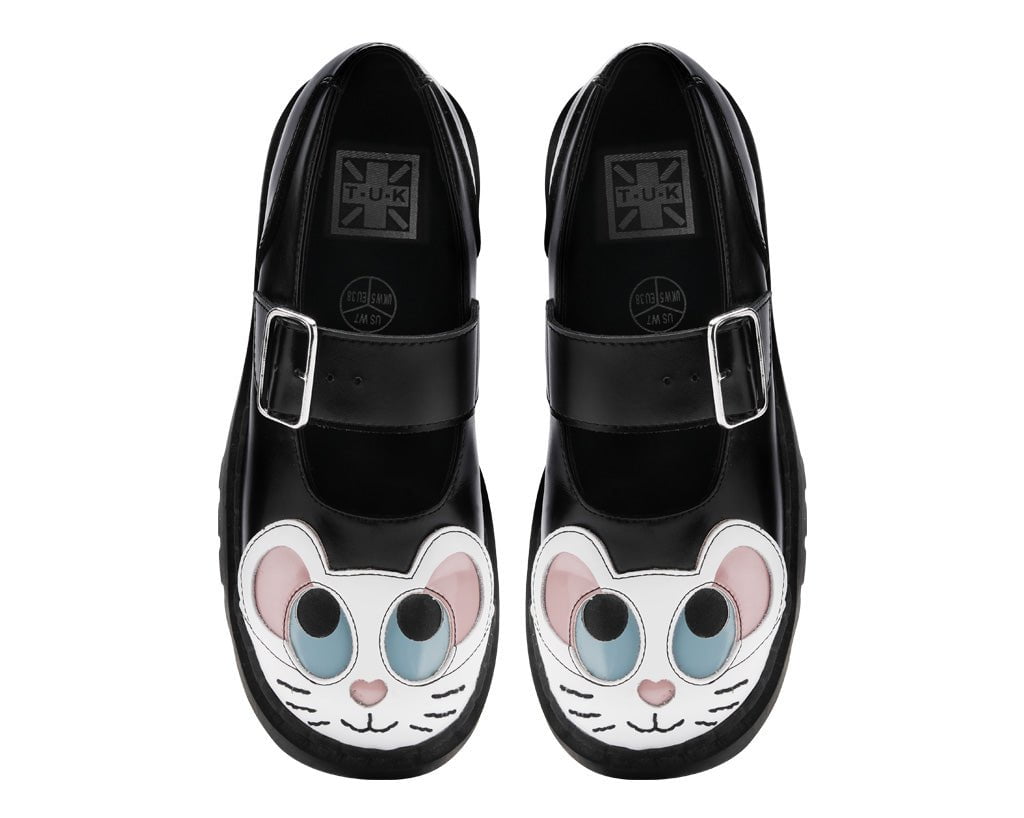 T2362 Black Mouse Mary Jane - T.U.K. Shoes