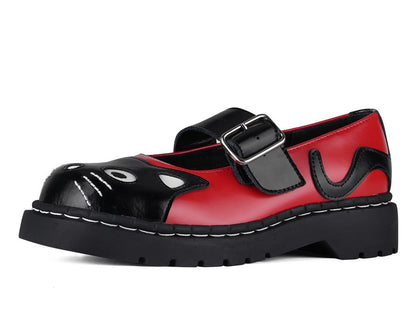 T2360 Black & Red Kitty Mary Jane - T.U.K. Shoes