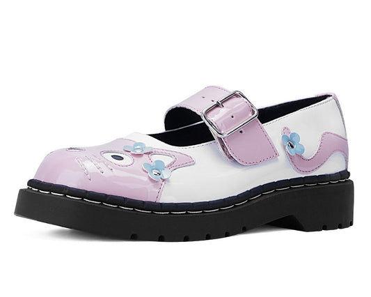 T2367 Pink & White Flower TUKskin Kitty Mary Jane - T.U.K. Shoes