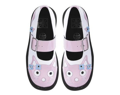 T2367 Pink & White Flower TUKskin Kitty Mary Jane - T.U.K. Shoes