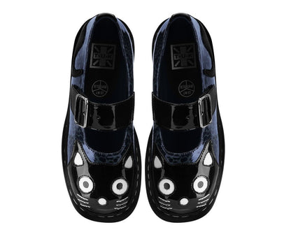 T2366 Black & Grey Leopard Kitty Mary Jane - T.U.K. Shoes