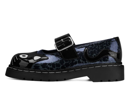 T2366 Black & Grey Leopard Kitty Mary Jane - T.U.K. Shoes