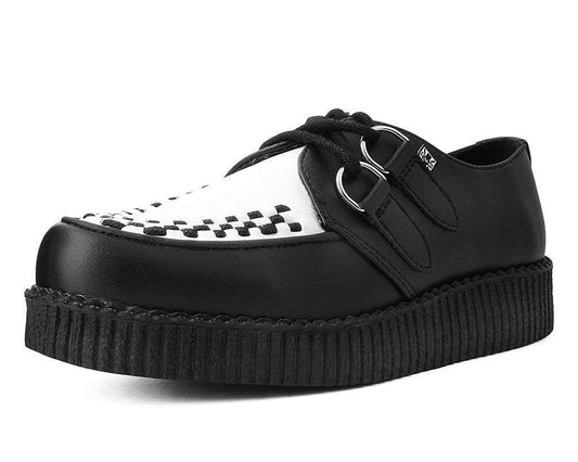 F9681 Black & White TUKskin™ Viva Low Creeper - T.U.K. Shoes