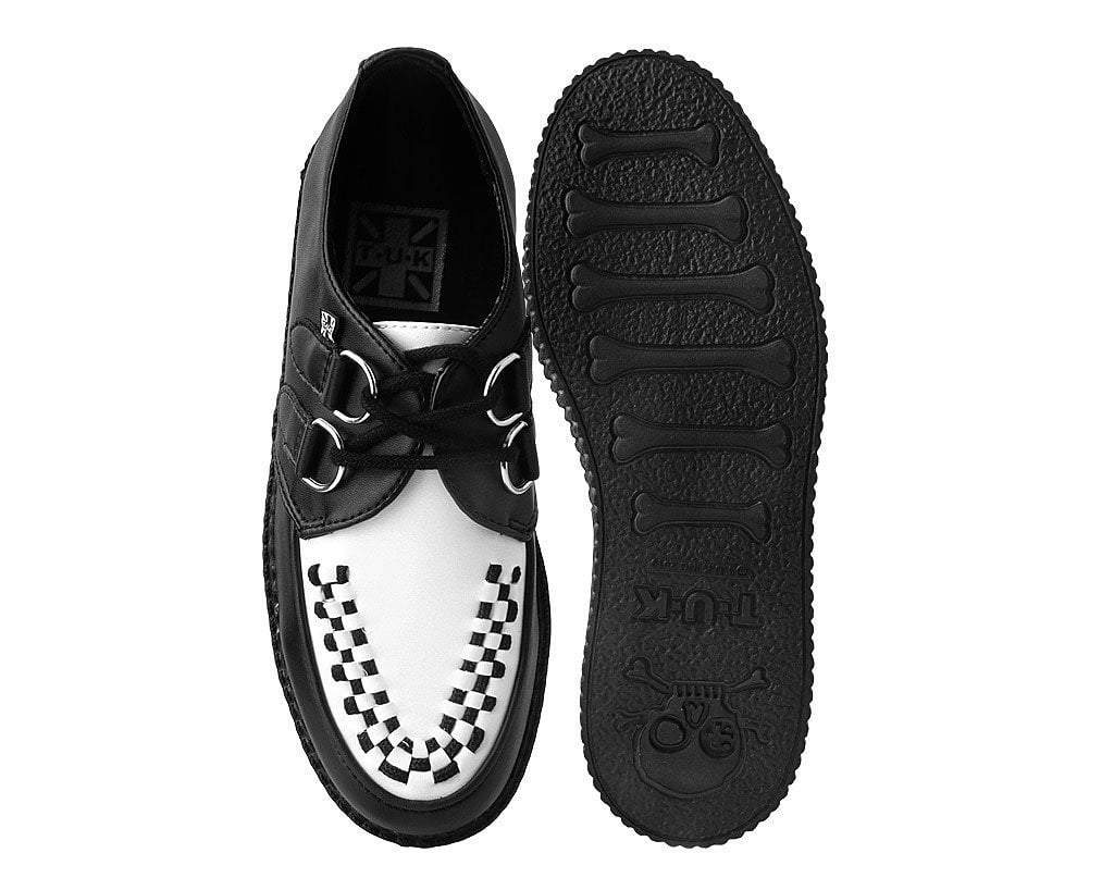 F9681 Black & White TUKskin™ Viva Low Creeper - T.U.K. Shoes