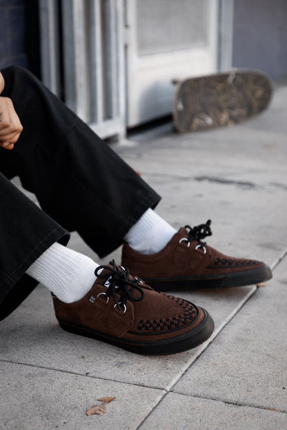 A3433 Brown Suede Creeper Sneaker - T.U.K. Shoes