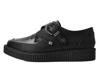 A9847 Black TUKskin™ Western Antique Buckle Pointed Creeper - T.U.K. Shoes