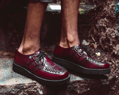 F9857 Burgundy Rub-Off TUKskin™ Viva Low Creeper - T.U.K. Shoes