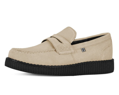 F3417 Tan Suede Penny Loafer Viva Low Creeper - T.U.K. Shoes