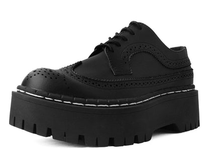 A9884 Black Double Decker Brogue - T.U.K. Shoes