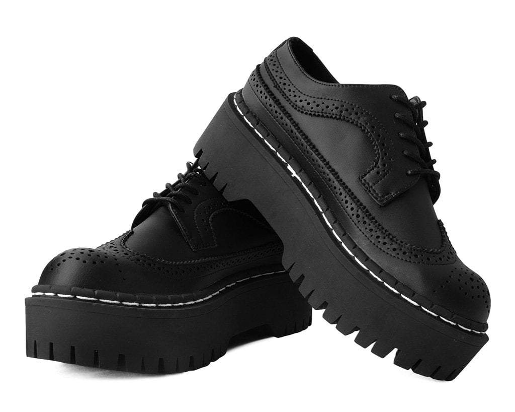 A9884 Black Double Decker Brogue - T.U.K. Shoes