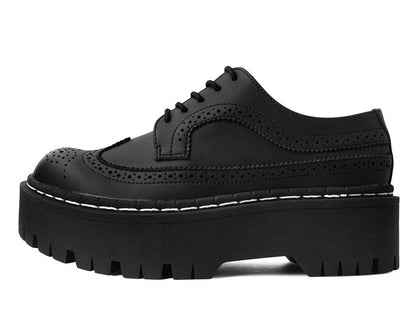 A9884 Black Double Decker Brogue - T.U.K. Shoes
