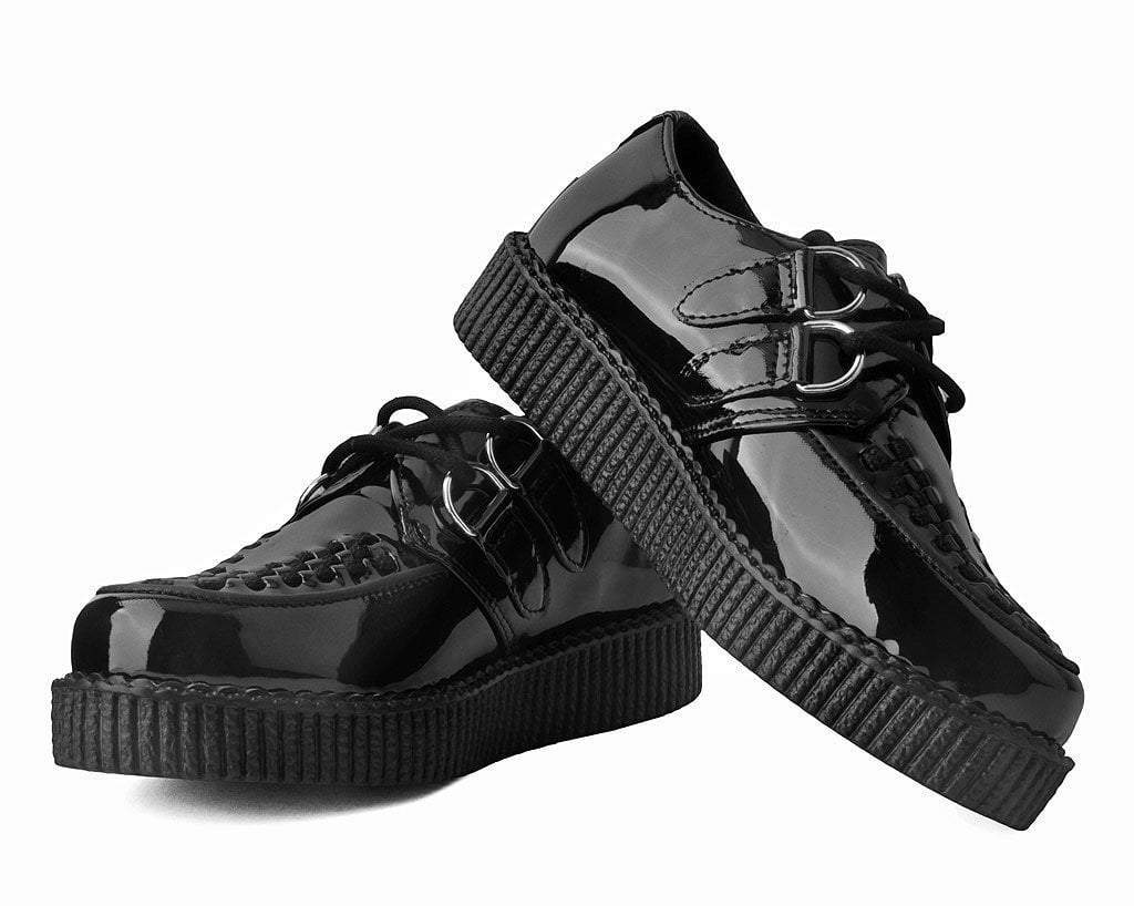 F9679 Black Patent Viva Low Sole Creeper - T.U.K. Shoes