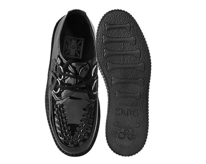 F9679 Black Patent Viva Low Sole Creeper - T.U.K. Shoes