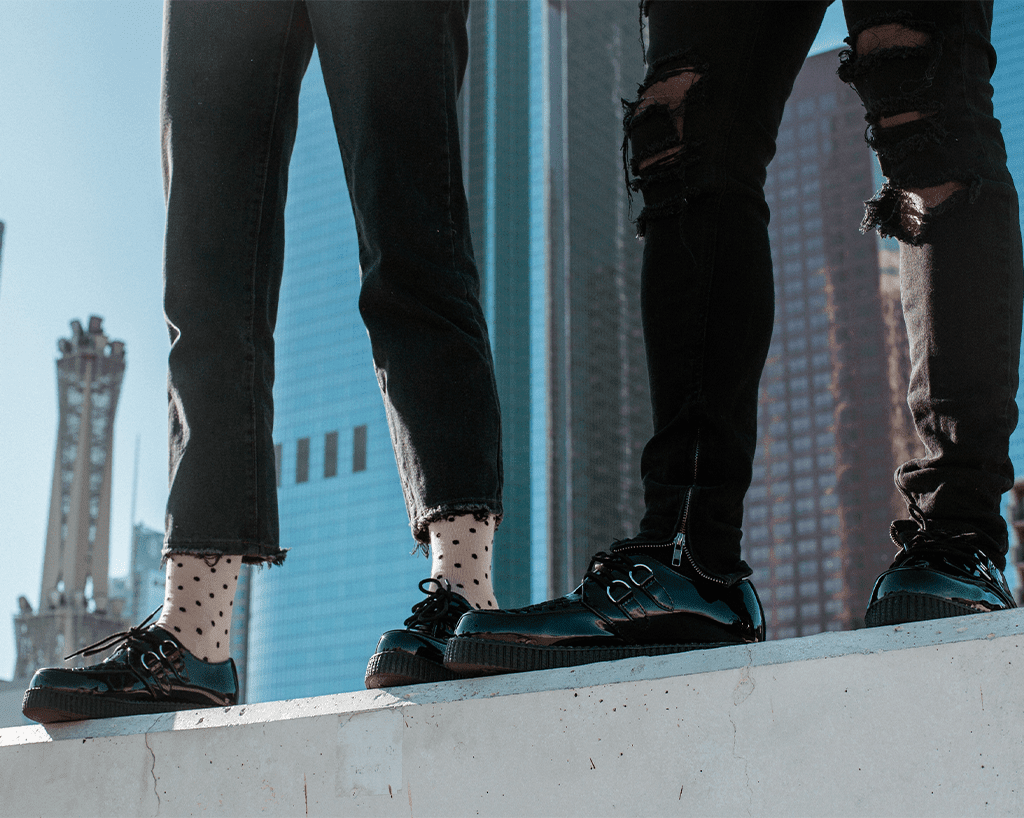 F9679 Black Patent Viva Low Sole Creeper - T.U.K. Shoes