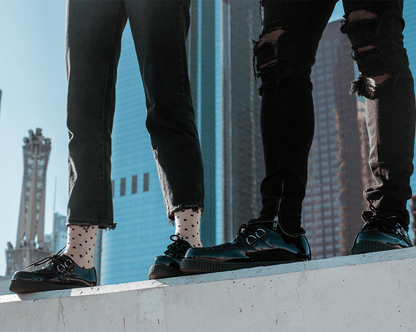 F9679 Black Patent Viva Low Sole Creeper - T.U.K. Shoes