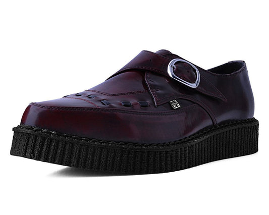 A9856 Burgundy Rub Off TUKskin™ Monk Buckle Creeper - T.U.K. Shoes
