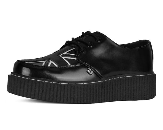 G3391 Black Leather Union Jack Vintage Mondo Creeper - T.U.K. Shoes