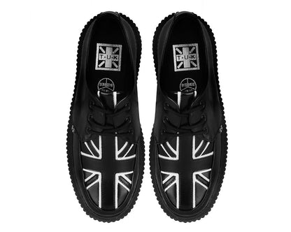 G3391 Black Leather Union Jack Vintage Mondo Creeper - T.U.K. Shoes