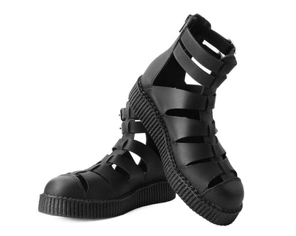 V9577L Black TUKskin™ Gladiator Viva Low Sandal - T.U.K. Shoes