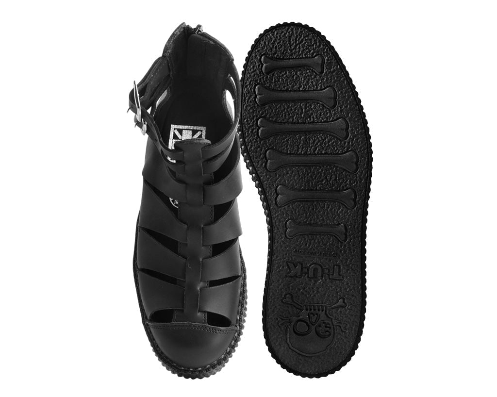V9577L Black TUKskin™ Gladiator Viva Low Sandal - T.U.K. Shoes