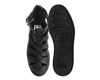 V9577L Black TUKskin™ Gladiator Viva Low Sandal - T.U.K. Shoes