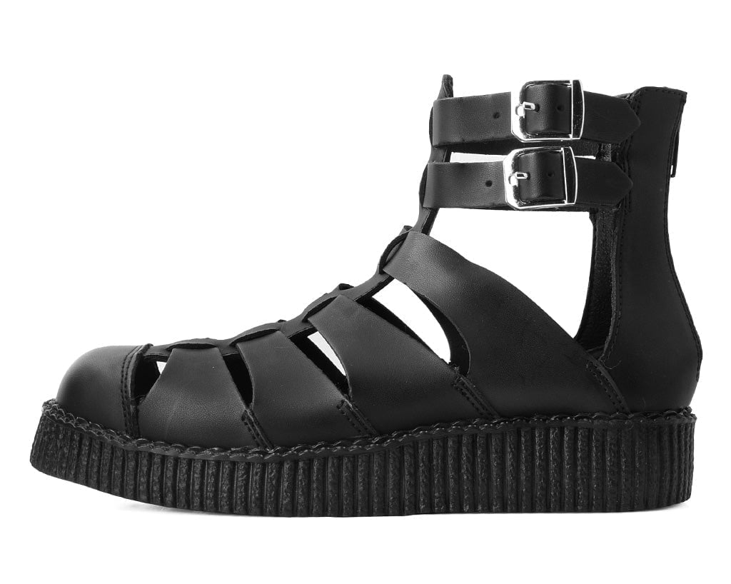 V9577L Black TUKskin™ Gladiator Viva Low Sandal - T.U.K. Shoes