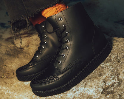 F9709 Black TUKskin™ 7-Eye Viva Low Boot - T.U.K. Shoes