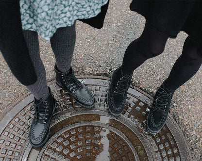 F9709 Black TUKskin™ 7-Eye Viva Low Boot - T.U.K. Shoes